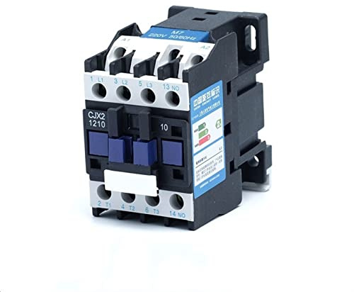Schütz 3-Phasen-electronic starter-Magnetschütze Relais 1 2a 3p 3 Pole 1NO AC 24V 110V 220V 380V Spule CJX2-1210 3 5mm DIN-Schienenmontage Industrieelektrik ZFUGEDRLI (Color : Ac220v)