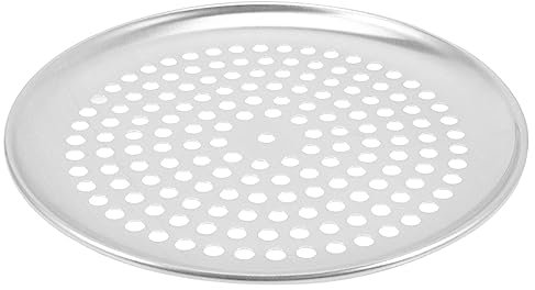 Angoily Teglia per Pizza in Acciaio Inox Forata, Superficie Liscia e Facile da Usare, Accessorio da Forno per Pizza Fatta in Casa