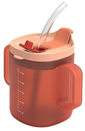 Auslaufsichere Becher für Senioren - 300 ml Trinkbecher mit Griffen | PP Trinkbecher für Seniorenpflege | Trinkbecher für Senioren | Ea Flasche