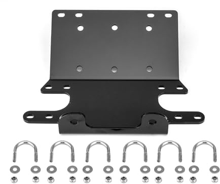 WeiSen Winch Mount Plate Fit for Honda Foreman 400 450 1995-2004 | Winch Bracket Fit 4 7/8 Fairlead, Fit Standard 2/4 Hole Winch Pattern