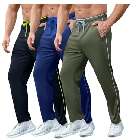 ZPB Jogginghose Herren 3er-Pack Trainingshose Slim Fit Sweatpants Jogger Freizeithose Sporthose Lang Hosen mit Reißverschluss