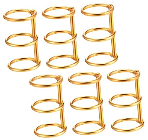 NUOBESTY 6stücke Goldfarbene Binderinge Offene Notizbuch Ringe Für Lose Schreibwaren Organizer Zum Einfachen Öffnen Und Sichern Von Dokumenten