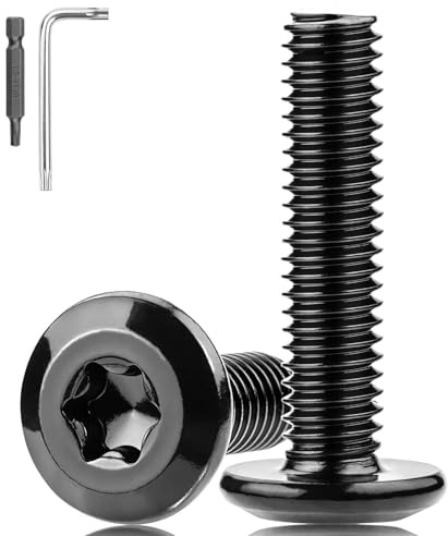 XRXYMQ Flachkopfschrauben 25 Stück M4×25 mm Schrauben Edelstahl Schwarz | Linsenkopfschrauben V2A, Maschinenschrauben Rostschutz, Möbeleinbau, Holz Montage, Bit Schraubendreher,mit Torx