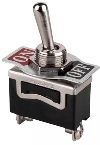AUTOZOCO Interruptor De Palanca 2 Vias, Interruptor basculante Metálico 2 pin, Interruptor SPST ON/OFF, Interruptor de conmutación, Interruptor basculante de encendido/apagado de 2 vias, 15A 250VAC