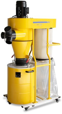 BAMATO Zyklonabsaugung ABZ-2000 mit Fernsteuerung (400V) | 65/95 Liter Füllmenge | Luftleistung: 1150 m³/h | Leistung: 1500 Watt | inkl. 3-Fach Adapter | Holzabsaugung Werkstatt