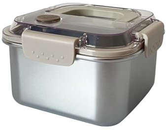 IOIUSKKU Contenedores de acero inoxidable con tapas, fiambrera aislante grande para adultos, contenedores de almacenamiento de alimentos de acero inoxidable, 1600ml