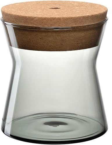 LEONARDO HOME FORMA X Dose • 1 Stück • Vorratsdose mit Korkdeckel • moderne Dose • luftdichter Behälter • stilvoll • Aufbewahrungsdose mit weiter Öffnung • elegante Optik • Höhe 13 cm • grau • 055232