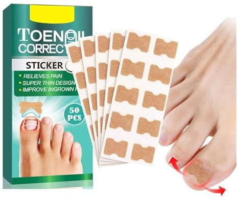 50 Parches Correctoras para Uñas Encarnadas - Cintas con fórmula a base de plantas, alivio de incomodidades, ajuste efectivo, crecimiento natural, respirables y fáciles de aplicar