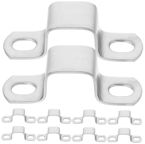 WOONEKY 10 pièces Colliers de Serrage Acier Inoxydable pour Tubes Carrés Supports U pour Fixation de Tuyaux Clip de Montage pour Garde Corps et Poteaux Stable et Durable pour Divers