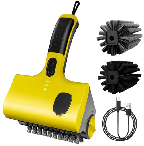 Nettoyeur De Grill Électrique, Brosses De Nettoyage pour BBQ sans Fil Rechargeable, Rouleau De Nettoyage Rotatif 350 TR/Min, pour Barbecue, Salle De Bain Et Cuisine