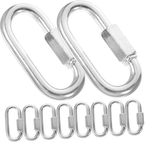 OHPHCALL 10 pièces Robuste Zingué Connecteur Rapide pour Chaîne Manille de Fixation Sécurisée pour Escalade Hamac et Balançoires