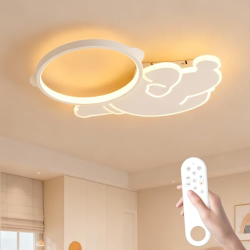 Epochglo Astronaut Kinderzimmer Deckenlampe LED, Deckenleuchte Kinder mit Fernbedienung, 38W 3800LM, Dimmbar 3000K-6500K, Nachtlicht, Timer, LED Lampe Kinderzimmer Junge Mädchen, Speicherfunktion
