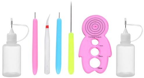 Cabilock Kit 7 Pezzi per Quilling di Carta Fai da Te, Penna ad Ago e Strumenti per Arrotolare Carta, Set Resistente per Progetti Artigianali, Hobby Creativi e attività Colore Casuale