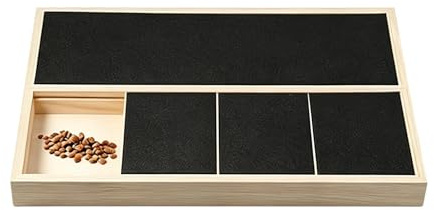 Tavoletta Grattaunghie Per Cani - Raschietto Toelettatura in Legno con Carta Vetrata,Tavola da grattare cani con scatola snack integrata,Per piccole medie grandi taglie e gattini, arricchimento