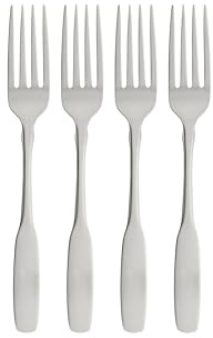 Oneida Paul Revere Fine Flatware Dinner Forks, Set of 4 , 18/10 Stainless Steel, Silverware Set, Dishwasher Safe