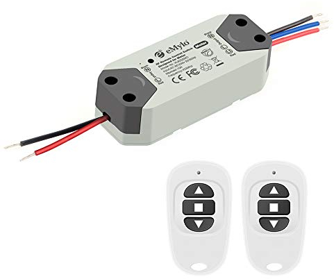 eMylo Smart Wireless RF Controlador del motor Interruptor de RF relé 220V Motor Control remoto Interruptor 90-250V para puerta enrollable/cortinas eléctricas/bomba de agua Control Motor adelante/atrás
