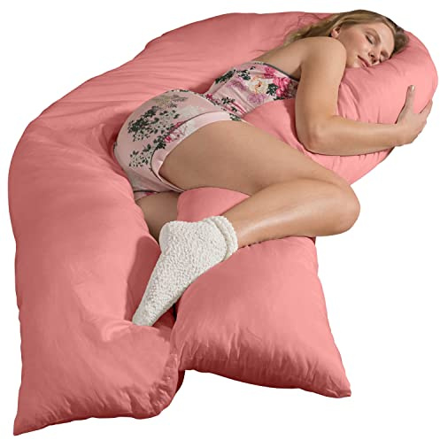 Traumreiter Seitenschläferkissen Jumbo XXL mit Bezug Baumwolle Altrosa KomfortKissen, LeseKissen, KeilKissen, Venenkissen