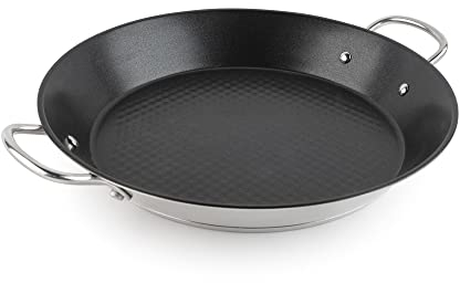 Jata HPAE2132 - Paellera Inducción de Acero Inoxidable, Apta para Todas las Cocinas, también Inducción, Apta para Horno, Recubrimiento Antiadherente, Fácil limpieza, Diámetro de 32 cm