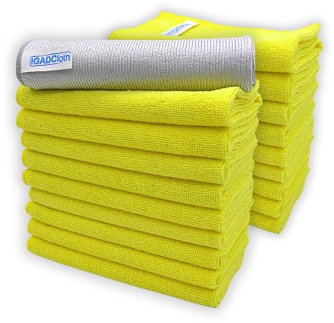 IGAD IGADCloth 20 Yellow Microfibre Cleaning Cloths 40x40cm + 1 free glass cloth, Durable Cleaning Cloths for a Pristine Clean, Ideal Microfiber Cloth for all Surfaces