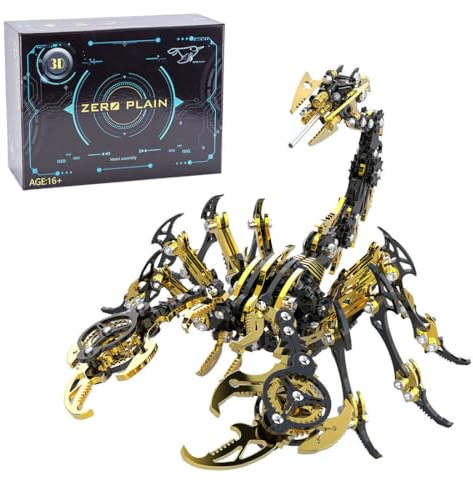 ECIS 3D DIY Steampunk Metall Modell, Skorpion 3D Metall Modellbausatz, Surrealistisch Metall DIY Metal Model Kit, Erwachsene 3D Metall Puzzle Steampunk für Schreibtisch Dekoration