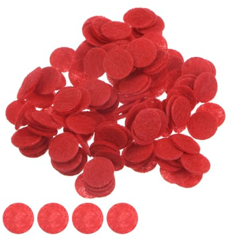 QUARKZMAN 600Pz Cerchi Feltro Rotondi, 10mm 3/8 Pre Cut Felt Craft Pads Cerchi Feltro Tessuto Non Tessuto Mini Progetti Cucito Fai-Da-Te, Artigianato, Finitura, Colore Rosso