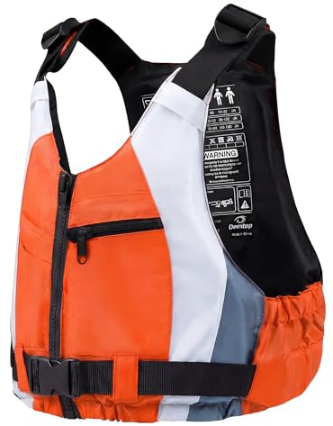Owntop Aiuti per La Galleggiabilità per Adulti, Giubbotto Galleggiante Regolabile 50N Unisex, Gilet da Nuoto con Tasche, Giacca da Nuoto per Sup Kayak Pesca Canoa a Vela - Arancione M/L