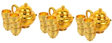 TOPBATHY 3 Juegos Copa de Vino de Sacrificio Verter sobre la Tetera de Tetera arabe Juego de Tazas de te Taza de Vino adoración del salón Copa de Vino el plastico