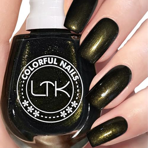 Dark Green Holographic Diamond Pearl Shell Sparklendon't Need Cure Nail Paint for DIY Nail Art Home Manicure 20#