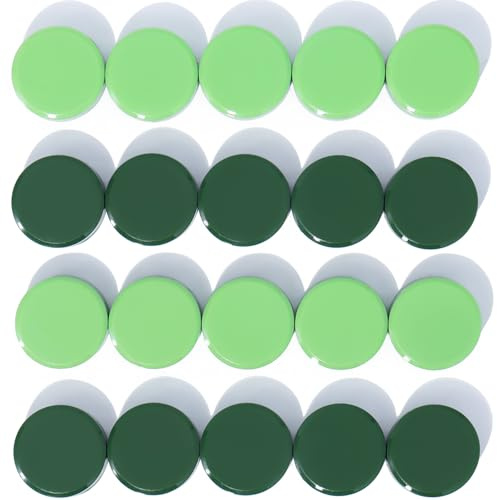 DUJEQM Calamite Frigorifero - 20 Pezzi Verde Calamite Potenti Calamite Piccole | Mini Magneti Potenti Rotonde Calamita Frigo Magnete Decorativi per Ufficio, Scuola, Cucina, Casa, Bacheche e Calendari