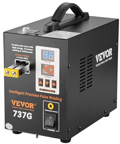 VEVOR Akku-Punktschweißgerät 737G, Hochleistungs Puls-Punktschweißgerät Akku Schweißgerät Lötstation mit 2 Schweißmodi, LED-Beleuchtung für 0,12 mm reines Nickel, 18650 14500 Akku