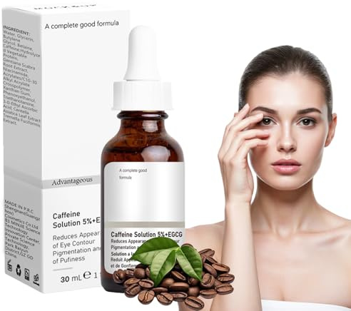 Flintronic Caffeine Solution 5% + EGCG, 30ML Caffeine Eye Serum, Serum Contorno de Ojos Antiarrugas Mujer, Reduce la hinchazón, las Arrugas, las Ojeras, con Ingredientes Antiedad, Antiarrugas