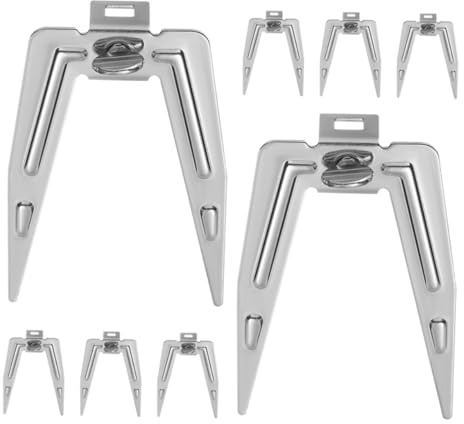 Hohopeti 8 Pièces Fourchettes à Rôtir Acier Inoxydable avec Vis Fourchettes Rotatives pour Rôtisserie Compatible Friteuse à Air et Four Accessoires Grill pour Poulet Poisson Barbecue