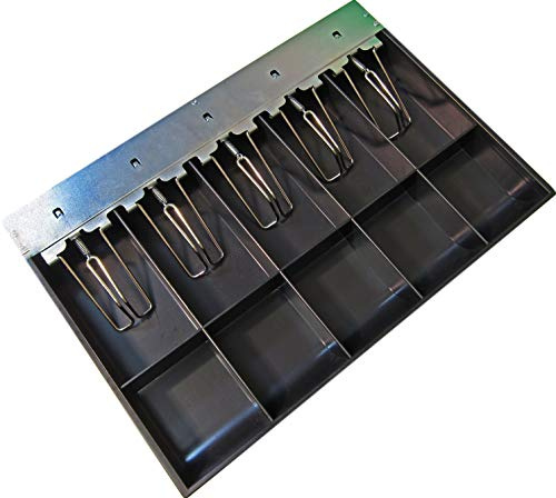 APG Vasario Series Cash Drawer Replacement Tray | Plastic Molded Till for Cash Register| 5 Bill/ 5 Coin Compartments | 16.0 x 11.0 x 2.2 | VPK-15B-3-BX