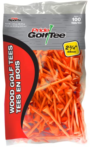 Pride Golf Tee Unisex-Erwachsene 100 Count Bag Golf-Tees, Citrus Orange