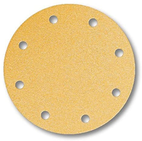 Mirka Gold Universal-Schleifpapier Ø 200mm Klett 9-Loch, Korn P400, 50 Stk/Zum Schleifen von Gips, Spachtel, Spanplatten, Holz, Lack
