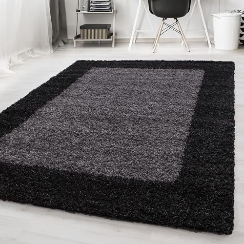 HomebyHome Shaggy Teppich 300x400 cm XXL für Wohnzimmer - Shaggy Teppich Hochflor Anthrazit Extra Weich und Flauschig - Langflor Groß Teppiche für Schlafzimmer, Esszimmer, Küche, Flur - Carpet, Halı