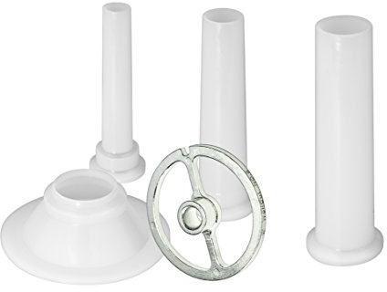 WOLFCUT Wurstfüller - Set (Kunststoff Füllrohr Set + Führungsscheibe) Kompatibel mit Fleischwolf Größen 10/12