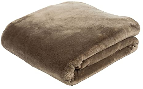 Gözze - Premium Cashmere-Feeling Wohn- und Kuscheldecke, 500 g/m², 220 x 240 cm - Taupe