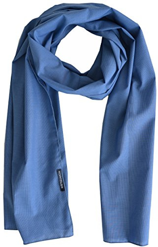 Kopfmuss -Unisex Schal Baumwolle Minikaro Seeblau/Weiß