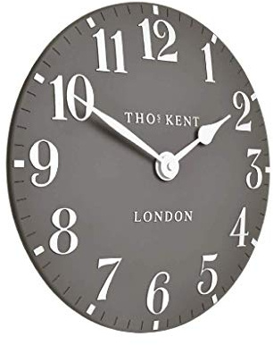 Thomas Kent 12 Arabic Clock Dolphin grey