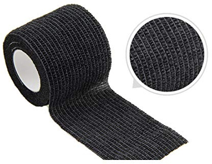 Angela-homestyle 12 st. 4,5 m x 5 cm rullar kohesiva självhäftande bandage fingerplåster fingerförband självhäftande vattentät (svart)