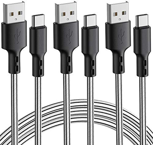 Cable USB C (3Pack 3M) USB Tipo C Cargador de Cable Tipo-C Cargador rápido de TPE Transferencia de Datos síncrona de Alta Velocidad para Samsung Galaxy S8 S9 OnePlus 2, Google Nexus 5X / 6P