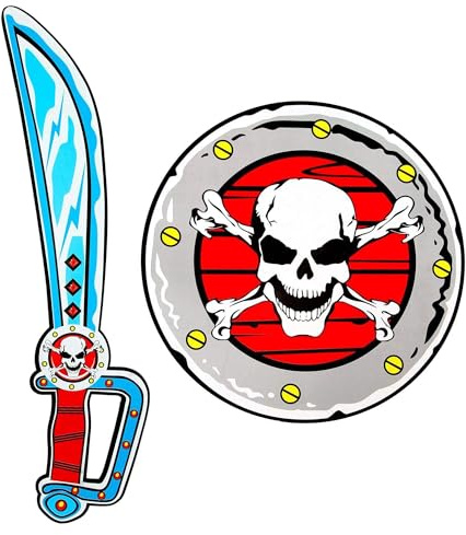 W WIDMANN MILANO Party Fashion - Espada y escudo de espuma blanda, para niños, espada de juego, arma, carnaval