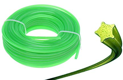 Aqbau® klipptråd trimmersnöre 5-kantig diameter 2,0 mm x 15 m trimmertråd reservtråd, grästrimmer tråd, grästrimmer tråd, trimmersladd – nylontråd grästrimmer, 5-kantig ersättningstrimmer