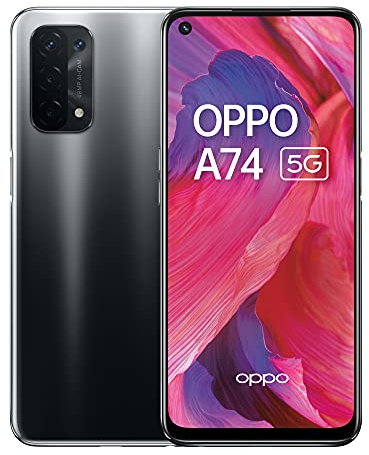 OPPO A74 5G - 6GB RAM and 128GB +Extendable Storage SIM Free Smartphone (6.5' Screen, 5000 mAh Battery, 48MP Quad Camera, 90Hz Refresh Rate) - Fluid Black (Renewed)