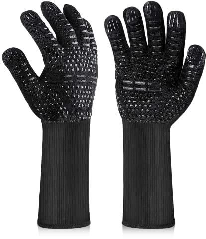 Grillhandschuhe Hitzebeständig Ofenhandschuhe Feuerfeste Handschuhe Backhandschuhe - OUTDOUSE BBQ Topfhandschuhe Kochhandschuhe für Kochen Backen