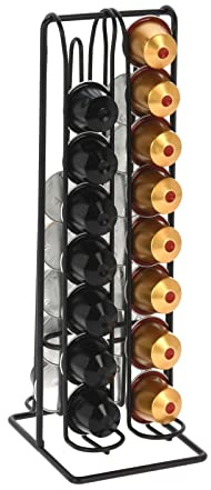 HAC24 Kapselhalter Kapselspender für Nespresso-Kapseln 32 Kaffeekapseln Kapsel Ständer Halter Spender zur Aufbewahrung Kapselständer Stahl Kaffeekapselhalter