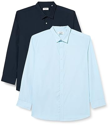 JACK&JONES PLUS JJJOE Lot de 2 t-Shirts LS MP PLS, Bleu Cachemire/lot : Blazer Bleu Marine, 4XL