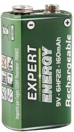 ITENSE - Batteria ricaricabile, batteria ricaricabile da 9 V - Batteria ricaricabile LR22-1 Batteria - 9 V - 160 mAh - Durevole - Risparmia - Riciclabile - Ideale per l'uso quotidiano