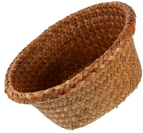 OKUMEYR Aufbewahrungskorb Bauernkörbe flechten Rattan-Obstkörbe Früchtekorb Kleinigkeiten-Organizer Picknickkorb natürlich Wollknäuel schmücken Andere Aufbewahrungskörbe